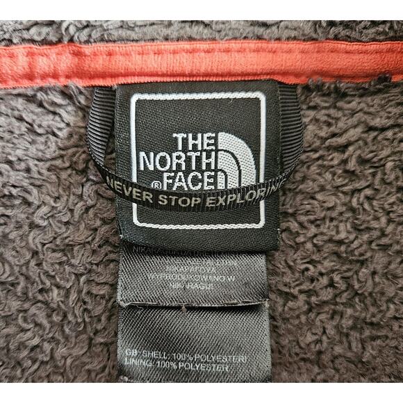 THE NORTH FACE Women's L Jacket Full Zip Olive Green Orange Fuzzy Zip Pockets 40 - Picture 3 of 10